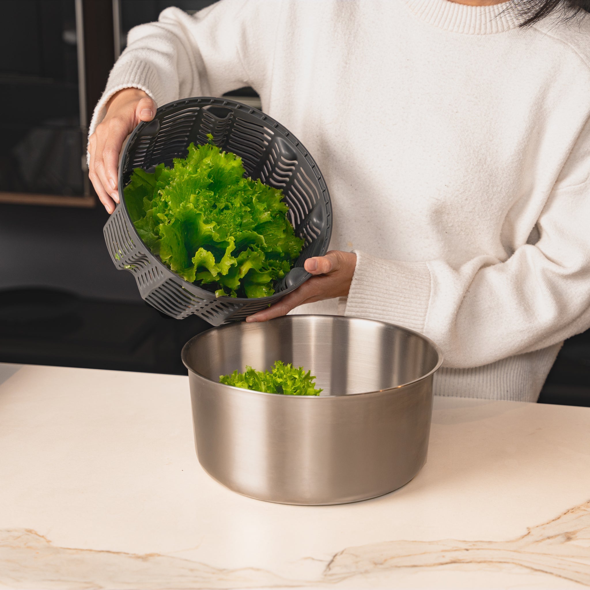 Zyliss Easy Spin Salad Spinner Stainless Steel