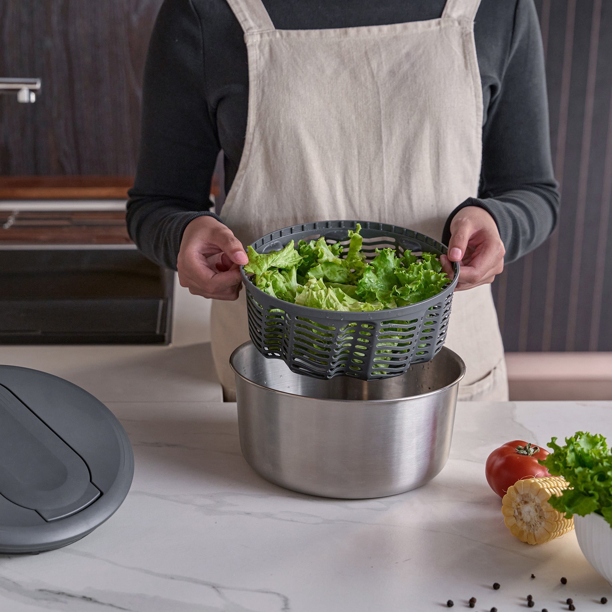 Zyliss Swift Dry Salad Spinner Stainless Steel