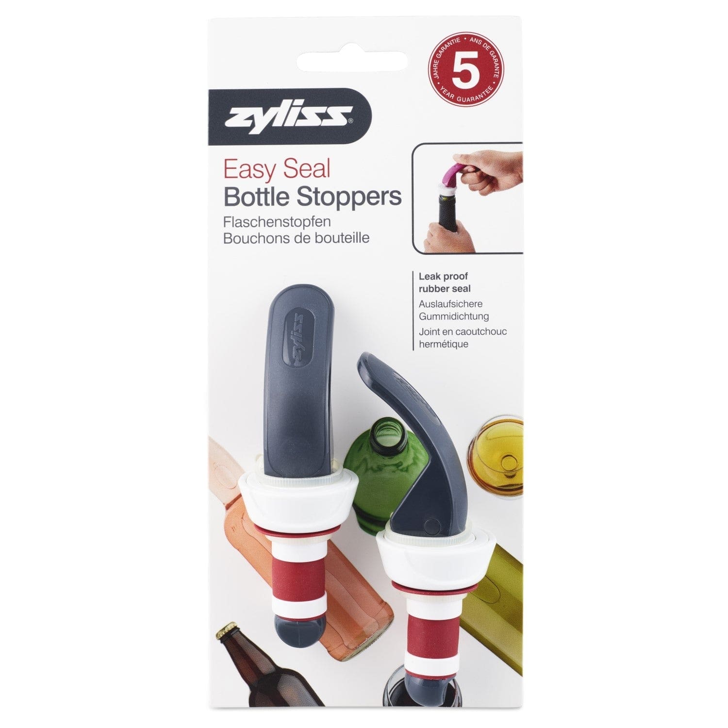 Zyliss Bottle stoppers grey red