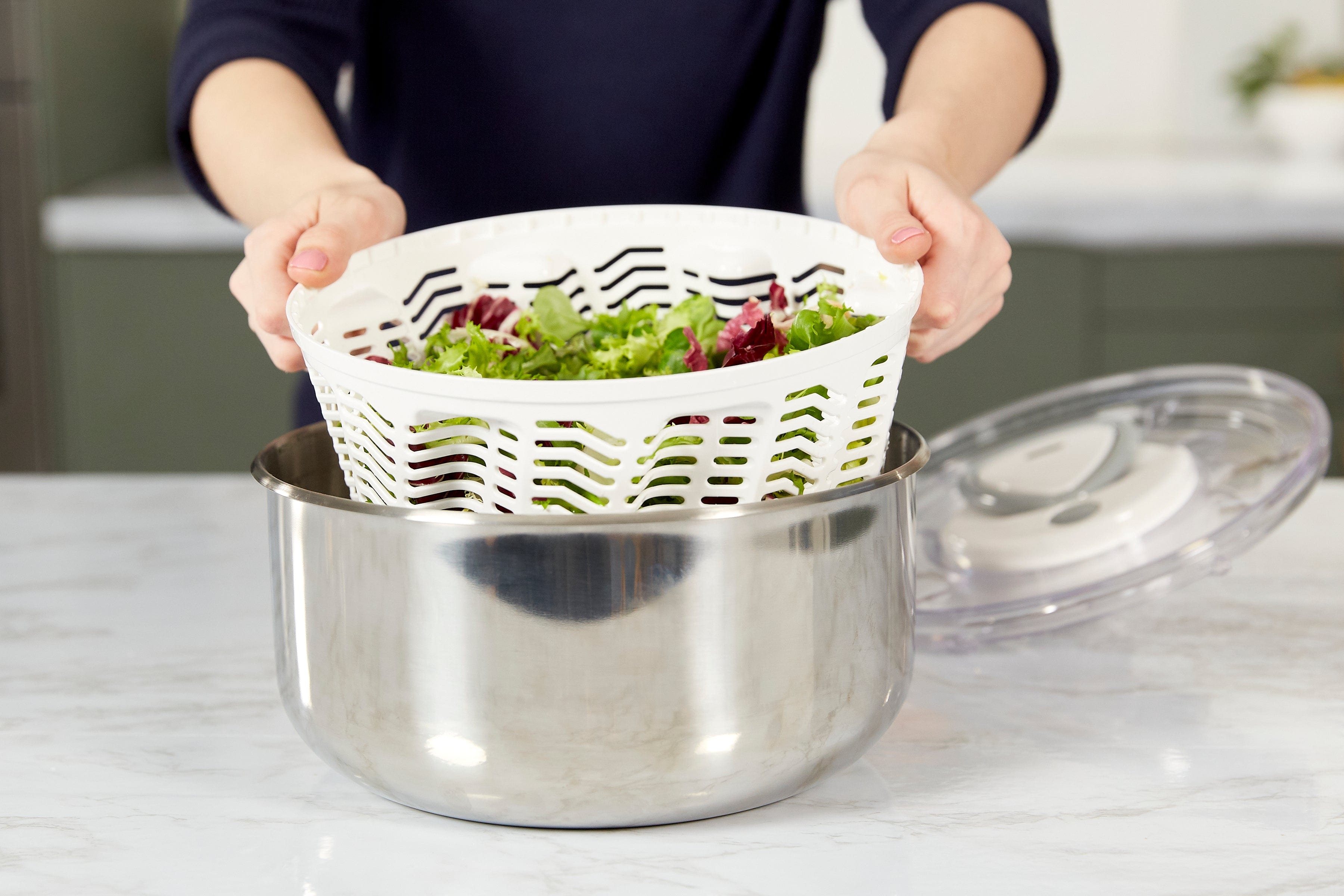 Zyliss Easy Spin 2 Stainless Steel Salad Spinner